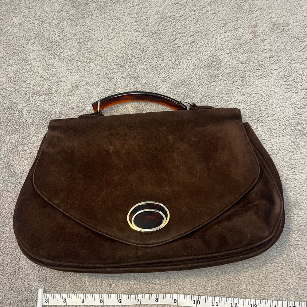 Dark Brown Suede bag St. John Collection